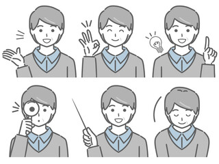 解説する中年男性（私服）