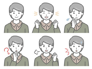 中年男性の色々な表情（私服）