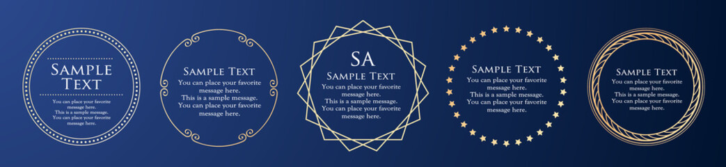 天体をイメージしたフレーム。おしゃれな見出し。豪華なフレーム。