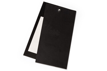 Black and white carton clothing swing tag of two sheets
