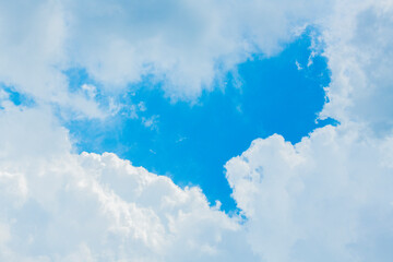 blue sky background  blue sky with clouds shaped usa map.