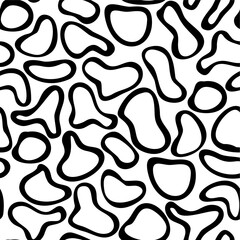 Handwritten doodle rounded shapes vector seamless pattern.