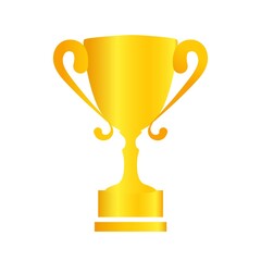 Winner cup isolated on white background. Trophy cup. Champion trophy, shiny golden cup, sport award. Winner prize, champions realistic vector celebration winning concept. Vector illustration