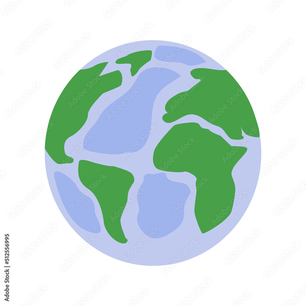 Poster spherical earth map semi flat color vector object. full sized item on white. interactive visualizati