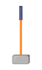 Ancient smith hammer semi flat color vector object. Craftsman equipment. Greek mythology weapon. Full sized item on white. Simple cartoon style illustration for web graphic design and animation