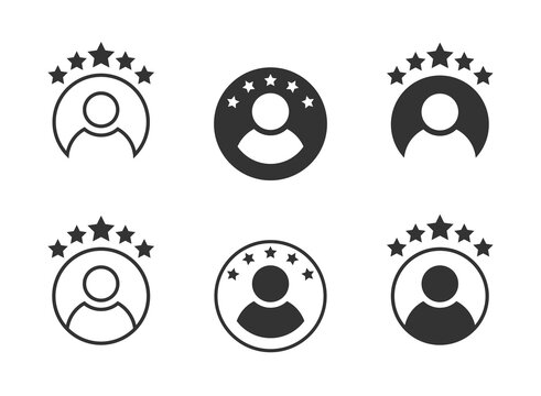 Rating icon set. Business client icon. Customer experience symbol. Vector illustration.