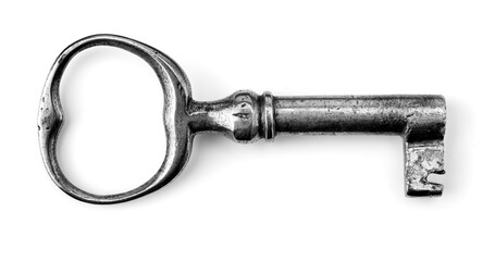 small vintage key isolated - 512557979