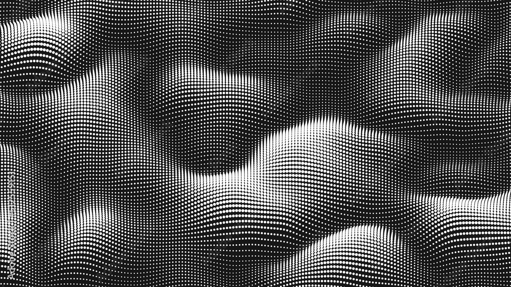 Wall mural point wave noise texture. abstract dot background. technological cyberspace background.