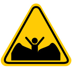 quicksand or mud warning sign on white background. Caution deadly sand symbol. flat style. - obrazy, fototapety, plakaty