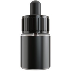 Black glass serum bottle for beauty products on white background - 3D rendering