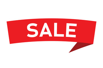 Fototapeta premium Sale - red folded ribbon banner