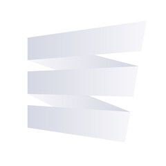 White blank folded ribbon banner