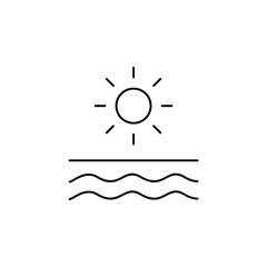 Ocean, Water, River, Sea Thin Line Icon Vector Illustration Logo Template. Suitable For Many Purposes.