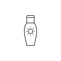 Sunblock, Sunscreen, Lotion, Summer Thin Line Icon Vector Illustration Logo Template. Suitable For Many Purposes.