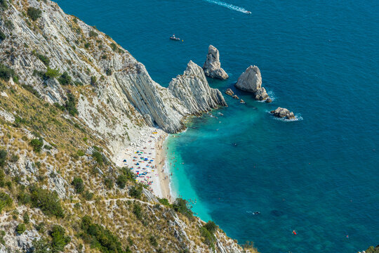 The Amazing "Due Sorelle Beach" (meaning Two Sisters ) in Conero Mount, Marche, Italy