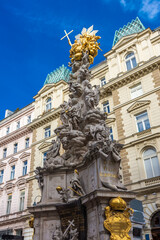 Fototapeta na wymiar The Plague Column in Vienna historic center, Austria