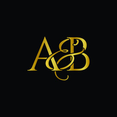 A and B , AB logo initial vector mark , AB luxury logo