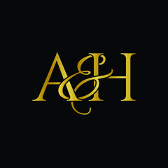 A and H , AH logo initial vector mark , AH luxury logo