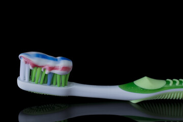 Tooth brush isolated on a black background