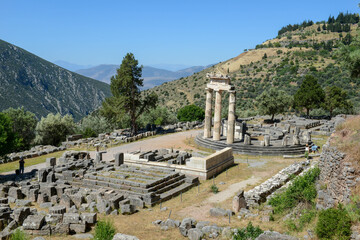 View at the archaeological site of Delfi in Greece