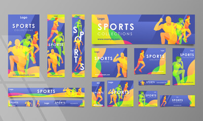 Banner Design Set Template with Sports Concept