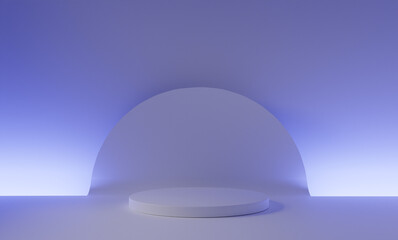 Studio Scene Setup with Pedestal for Cutout Product, Royal Blue Light