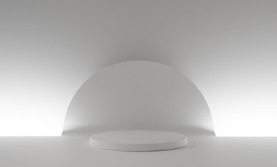 Studio Scene Setup with Pedestal for Cutout Product, White Light