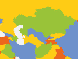 Political map of Central Asia