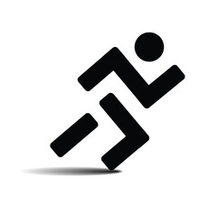 running human logo isolated on a white background