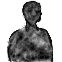 水彩の赤い人物シルエット
a red silhouette of a person with water color texture