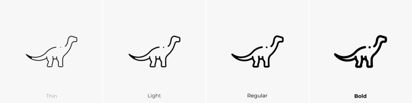 dinosaur icon. Thin, Light Regular And Bold style design isolated on white background