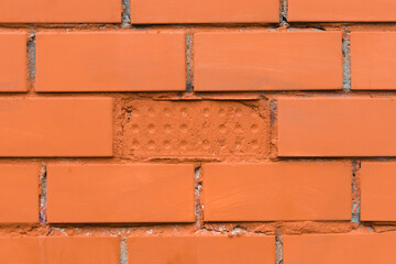 Obraz premium Old orange brick wall texture stone color background