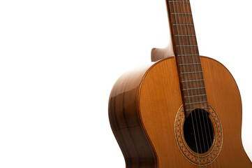 Obraz premium Classical guitar body on a pure white background