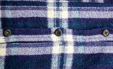 Buttons on an old jacket. Buttons close-up. Buttons on a vintage jacket.Vintage sweatshirt design.