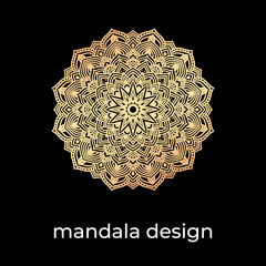 Golden floral mandala design
