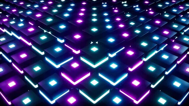 Glowing Neon Light Boxes VJ Loop