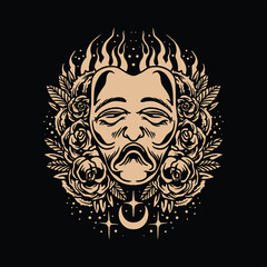 fake smile tattoo vector design