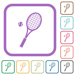 Tennis racket with ball simple icons