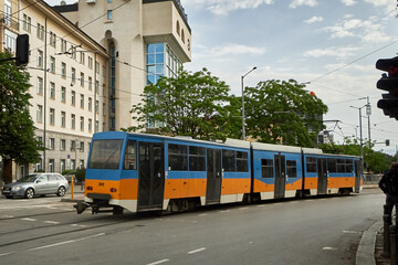 Naklejka na ściany i meble Tramcar in Sofia, Bulgaria