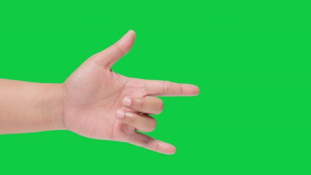 HAND (Green Screen) hand signal - love