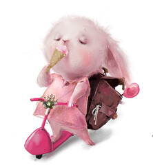Bunny girl with lollipop - 512578596