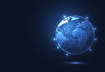 Global network connection. World map point and line composition concept of global business. Vector Illustration