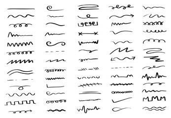 Set of hand doodle line art collection element. Vector illustration