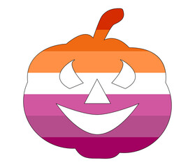 Lesbian flag illustration. Lesbian Pride flag icon