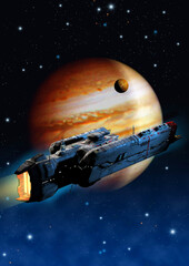 spaceship and space, 3d rendering © Tiziano Cremonini