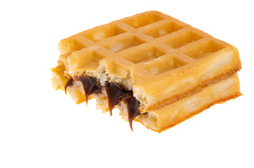 waffles with chocolate isolated