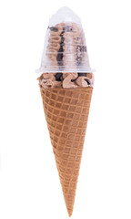 ice cream in waffle cone isolated
