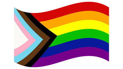 New LGBTQ Rights Pride Flag. Progressive pride flag. - obrazy, fototapety, plakaty