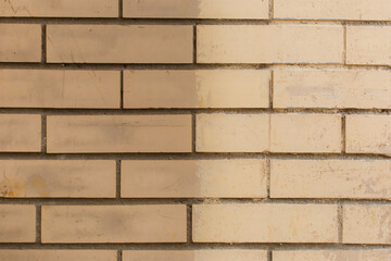 Obraz premium Brick wall paint two colors brown or beige dirty retro color abstract urban background design art texture