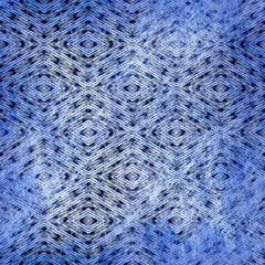 Indigo blue grunge wash linen print pattern. Modern rustic nantucket distressed fabric textile effect background in nautical maritime style. Masculine tie dye worn home deco fashion geometric design